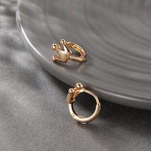 Dainty Crown Hoop Earrings