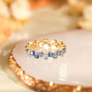 Dainty Blue Crystal Stacking Ring