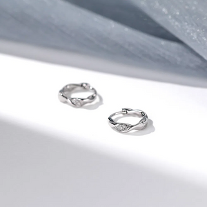 Infinity Mobius Huggie Hoop Earrings