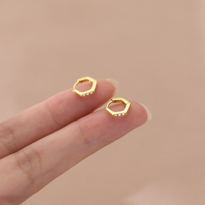 Minimalist Silver Square Hoop Earrings