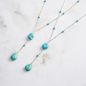 Natural Turquoise Charm Layering Necklace
