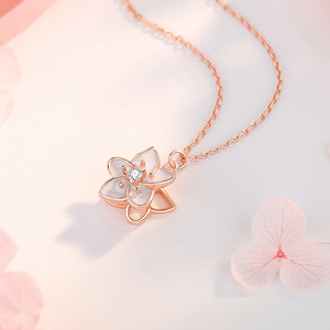 Jasmine Flower Fidget Spinner Charm Necklace