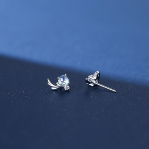 Asymmetric Zircon Antler Stud Earrings