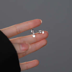 Tiny Round Disc Huggie Hoop Earrings