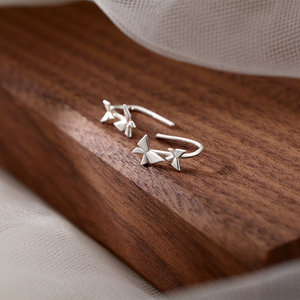 Tiny Butterfly Climber Hook Earrings