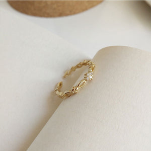 Vintage Braided Diamond Stacking Ring