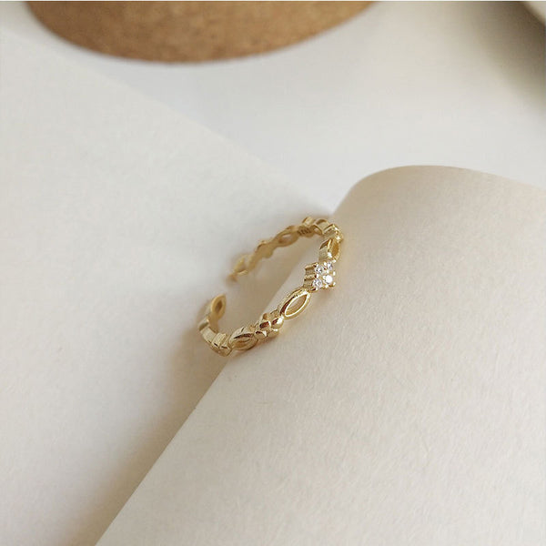 Vintage Braided Diamond Stacking Ring