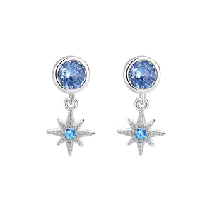 Dainty Blue Star Drop Earrings
