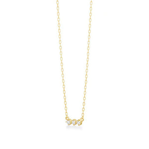 Dainty Round Stone Charm Necklace