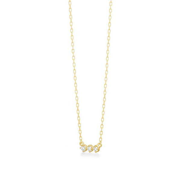 Dainty Round Stone Charm Necklace