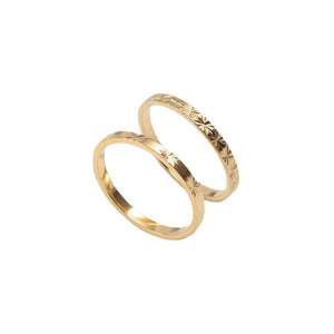 Dainty Gold Sunshine Flat Band Ring