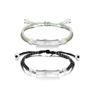 Obsidian geflochtenes passendes Paararmband