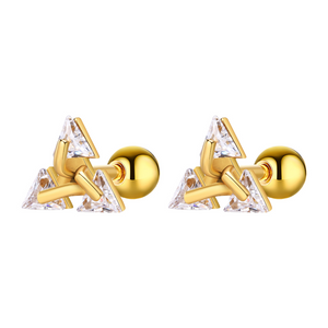 Minimalist Zircon Triangle Stud Earrings