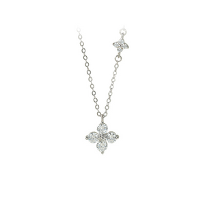Dainty Four Leaf Flower Pendant Necklace