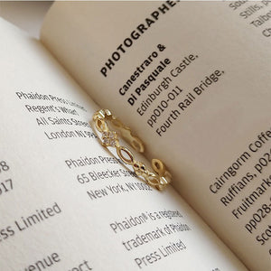 Vintage Braided Diamond Stacking Ring