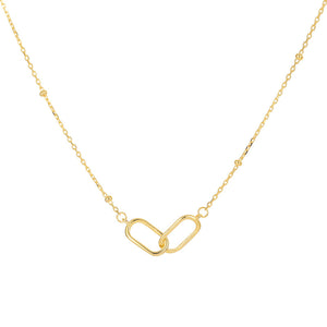 Interlocking Oval Ring Pendant Necklace