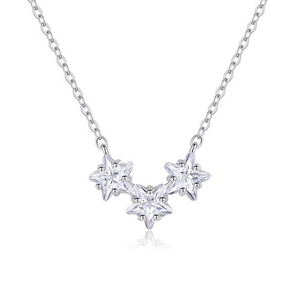 Sparkling Star Trio Pendent Necklace