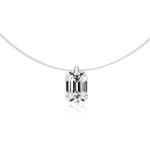Emerald-Cut Color Moissanite Pendant Necklace