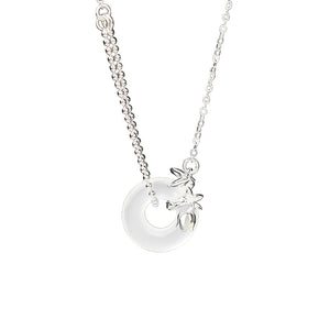 Tulip Flower Round Charm Necklace