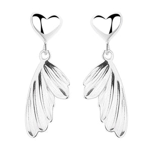 Dainty Heart Fish Tail Drop Earrings
