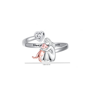 Cute Pet Dog Friendship Stacking Bypass Ring