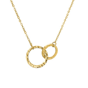 Interlocking Mismatch Ring Pendant Necklace