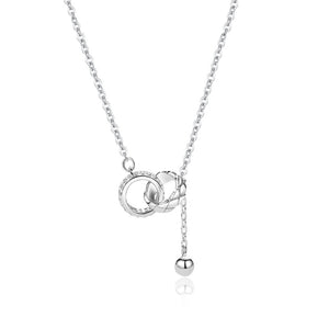 Interlocking Silver Ring Pendant Necklace