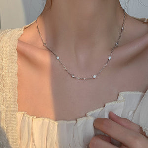 Dainty Sparkle Station Necklace