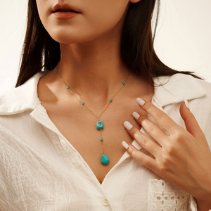Natural Turquoise Charm Layering Necklace
