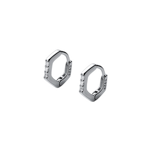 Minimalist Silver Square Hoop Earrings
