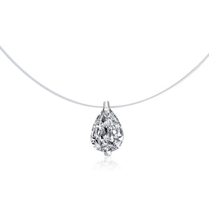 Pear-Cut Color Moissanite Pendant Necklace