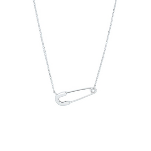 Minimalist Safety Pin Charm Necklace