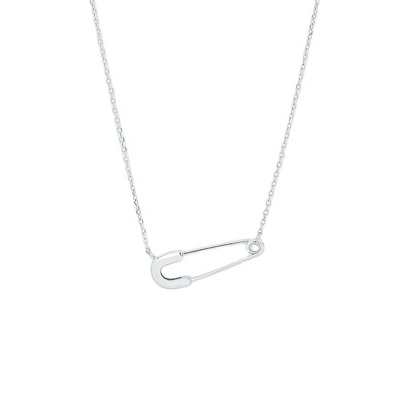 Minimalist Safety Pin Charm Necklace