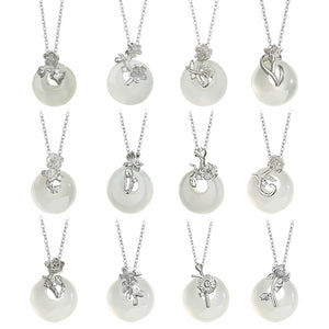 Flower Round Charm Necklace