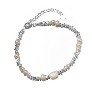 Cute Cat Pearl Charm Bead Stacking Bracelet
