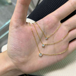 Minimalist Silver Zirconia Pendant Necklace