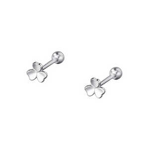 Tiny Small Three Leaf Clover Stud Earrings