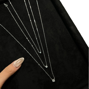 Minimalist Silver Zirconia Pendant Necklace