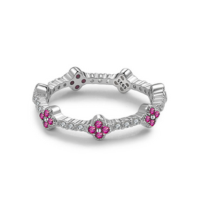 Colorful Four Leaf Clover Stacking Ring