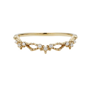 Gold Faux Diamond Stacking Band Ring