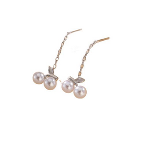 Sterling Silver Cherry Threader Earrings