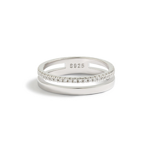 Dainty Double Row Eternity Band Ring