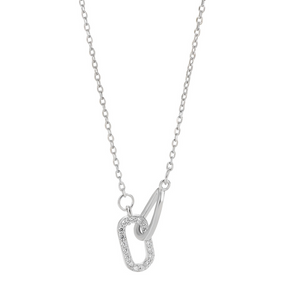 Interlocking Mobius Ring Charm Necklace