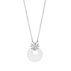 Dainty Flower Round Charm Necklace