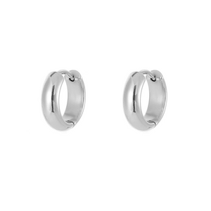 Minimalist Silver Circle Huggie Earrings