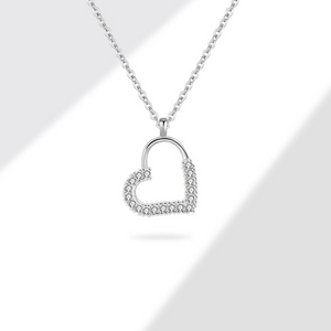 Dainty Heart Lock Pendant Necklace