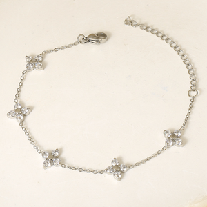 Four Leaf Clover Charm Stacking Bracelet