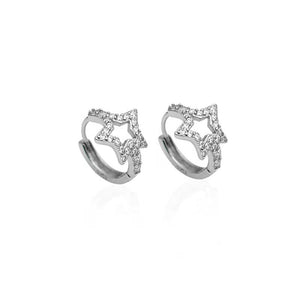 Sparkling Star Huggie Hoop Earrings