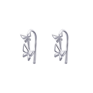 Tiny Butterfly Climber Hook Earrings