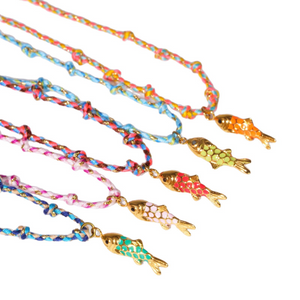 Dainty Fish Pendant Rope Necklace